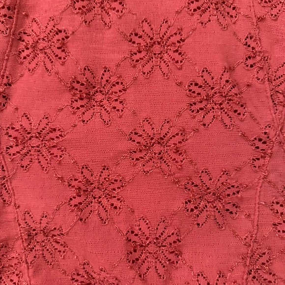 ⭐️FREE PEOPLE - CORAL PINK EYELET LACE MINI DRESS⭐️ - Picture 4 of 5